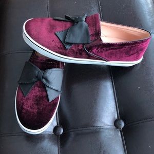 NWOT* Kate Spade velvet slip ons